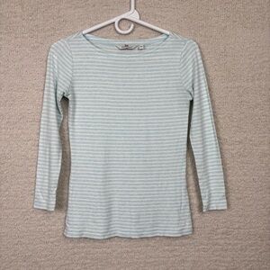 Vineyard Vines Top Womens XXS Blue Heathered Striped Long Sleeve Whale Pull Over